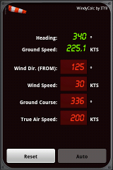 windycalc cockpit theme screenshot