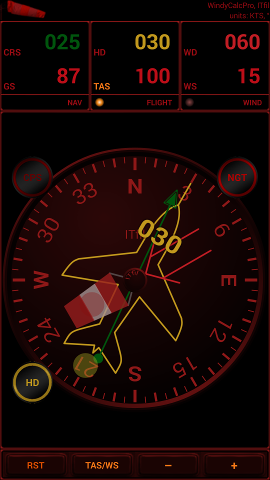 windycalcpro nightview screenshot